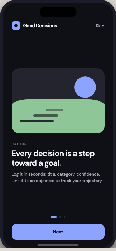 Good Decisions onboarding